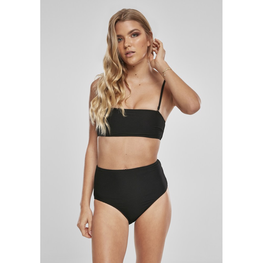 Urban Classics - High Waist Bandeau Bikini-set - Schwarz